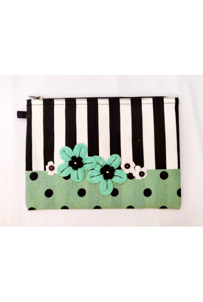 Happy Threads Pretty Cotton Storage Pouch (Green)